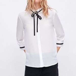 Zara Necktie Blouse